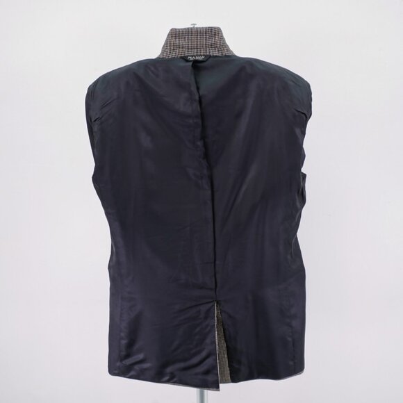 Jos A Bank Tweed Texuted Wool Silk Black Tan Check W/ Brown Windowpane 42L Sport - Picture 11 of 11